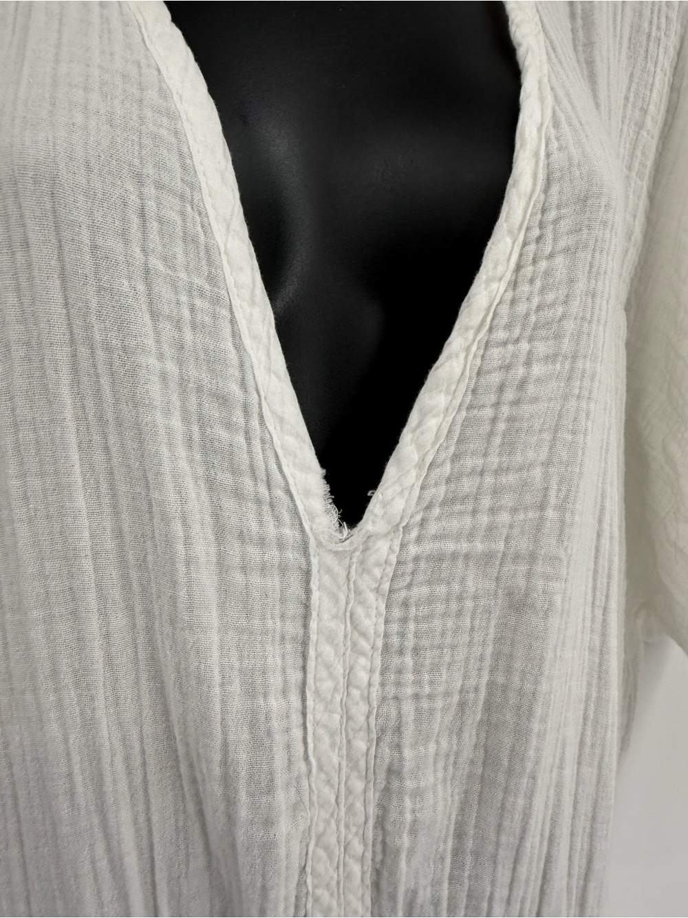 Stark X Cotton Gauze Kimono Sleeve Jumpsuit | White | Medium - Picture 6 of 11